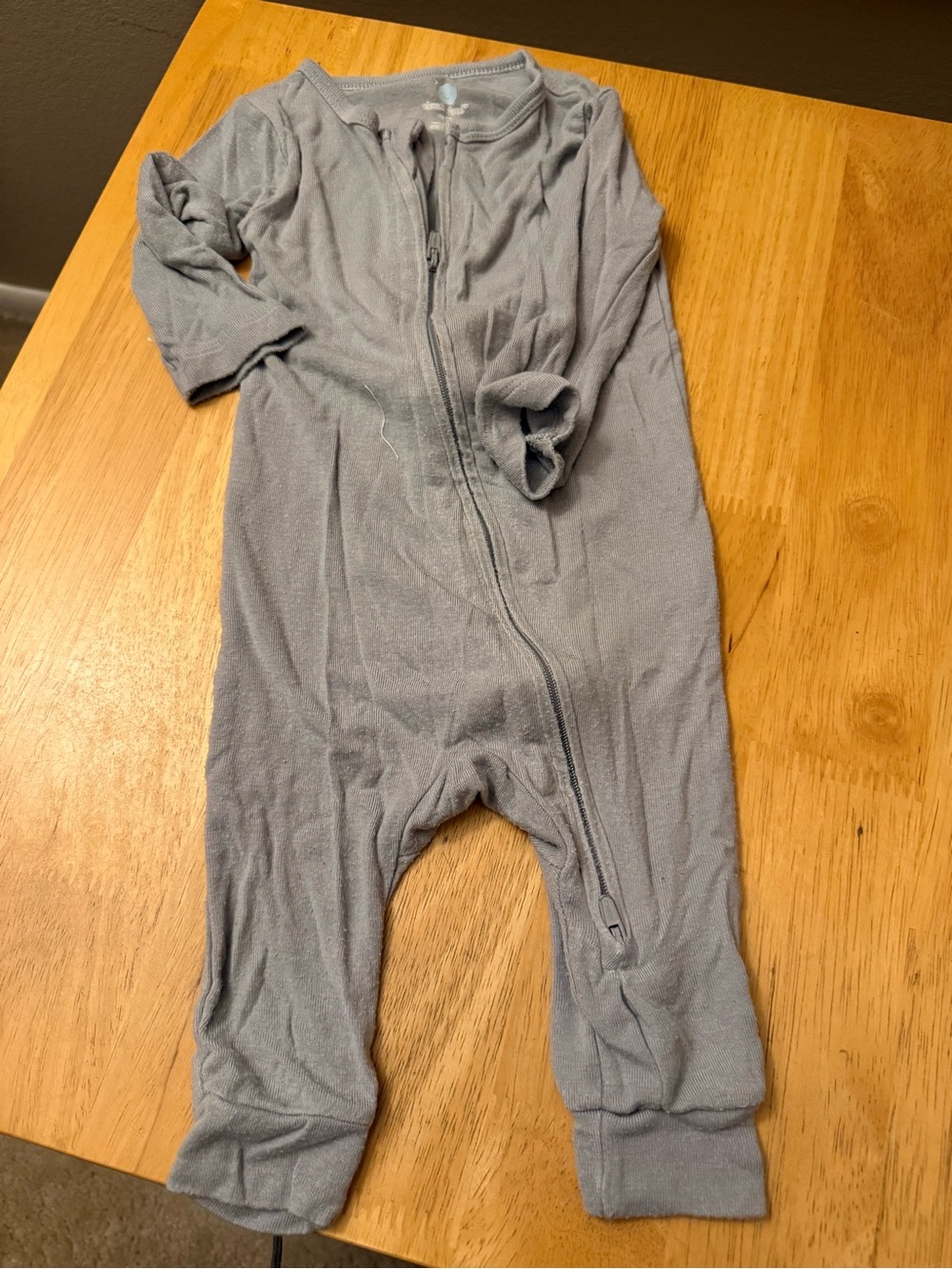 cloud island Light Gray Zip-Up Baby One-Piece